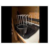Black Dish Drying Rack Set with Utensil Holder