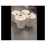 Storage Containers White Plastic Barrels