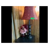 Vintage Table Lamp - Black Red Gold Swirl