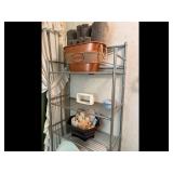Metal Wire Shelving Unit Copper Bucket Wicker...