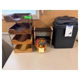 Black Paper Shredder Wooden Desk Organizer...