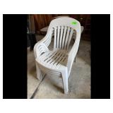 White Patio Chairs  Folding Table