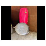 Pink Toboggan Sled  Snow Discs Used