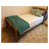 Classic Wooden Twin Bed Frame - Brown