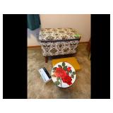 Vintage Floral Sewing Box Ottoman
