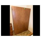 Wood Grain Double Door Wardrobe Closet