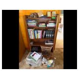 Home Goods Brown Bookshelf with Books  CDs
