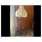 Vintage Floor Lamp Cream Fabric Shade