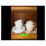 Corelle White Coffee Cups  Saucers Set of 4