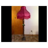 Home Decor Ornate Floor Lamp Pink Floral Shade