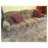 Floral Three-Seater Sofa BeigeBrown Vintage