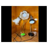 Vintage Brass  Chrome Floral Desk Lamps