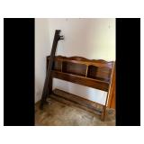 Vintage Wooden Headboard  Bed Frame Brown