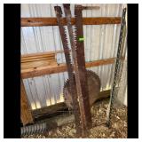 Vintage Two-Man Saw and Circular Saw Blades Lot