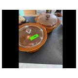 Pyrex Brown Casserole Dish Set 2
