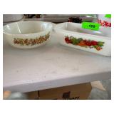 Pyrex Vegetable Pattern Casserole Dish  Loaf Pan