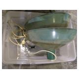 Metal hanging lights and can light