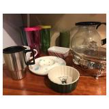 Pitcher, covered dish, insulated plastic glass