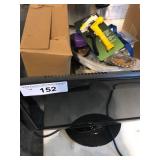 Coby TV, plastic platter, sprayer, other