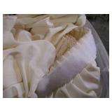 Cream color table clothes, table skirts and clips
