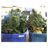 Garland and small 22" Christmas/Evergreen trees