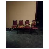 4 Maroon Banquet Chairs