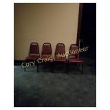 4 Maroon Banquet Chairs