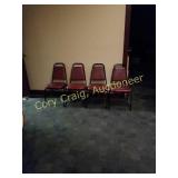 4 Maroon Banquet Chairs