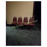 4 Maroon Banquet Chairs