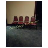 4 Maroon Banquet Chairs