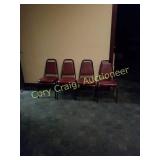 4 Maroon Banquet Chairs