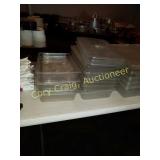 10 Plastic Salad Holders with 7 Lids 4" Deep 21"