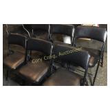 6 Black Padded Seat Folding Chairs
