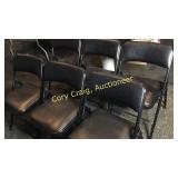 6 Black Padded Seat Folding Chairs