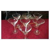 Lot of 7- 7" Martini Glasses