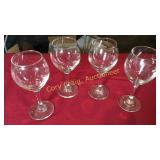 4 7" Tall Wine Glasses