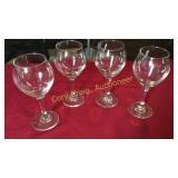 4 7" Tall Wine Glasses
