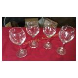 4 7" Tall Wine Glasses