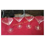 Lot of 4- 5 3/4" Tall Martini Glasses