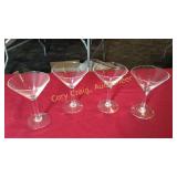 Lot of 4- 5 3/4" Tall Martini Glasses
