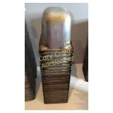 Lot of 23 small metal warming pans  6 1/4" x 5