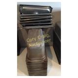 Lot of  17 metal warming pans with lids  12 3/4"