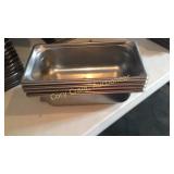Lot of  4 metal warming pans   12 3/4" x 6 3/4" x