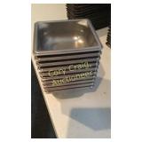 Lot of  10 metal warming pans 7 x 6 1/4" x 2 1/2"