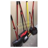 Lot of Brooms and Dust pans