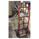 2 wheeled metal Hand Truck and rolling coat rack
