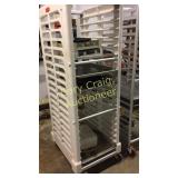 Rolling Shelf Rack and contents 5ft 8" x 2ft 4"