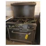 Black Diamond Commercial Gas Range, 36", 6 Burner