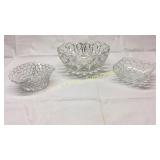 3 pieces early pressed glass BASEMENT