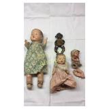 4 Vintage composite dolls BASEMENT